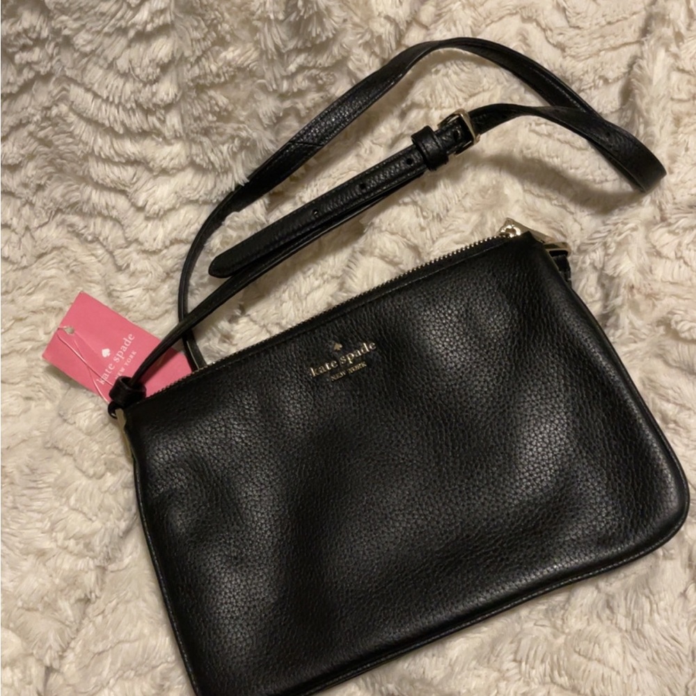 Kate Spade Black Pebbled Leather Crossbody Bag